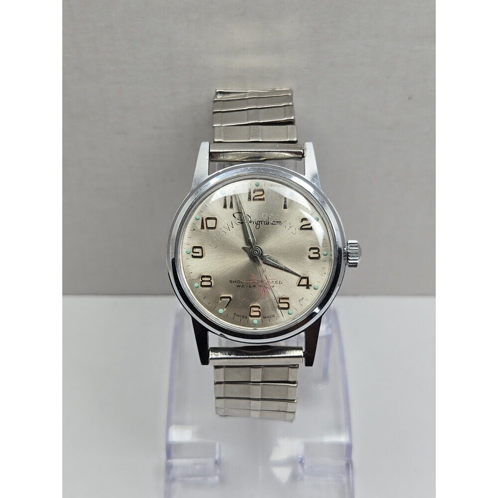 Vintage Ingraham Dogwood Relays 1967 Shot Put Swiss Manual Wind Award Watch Mens